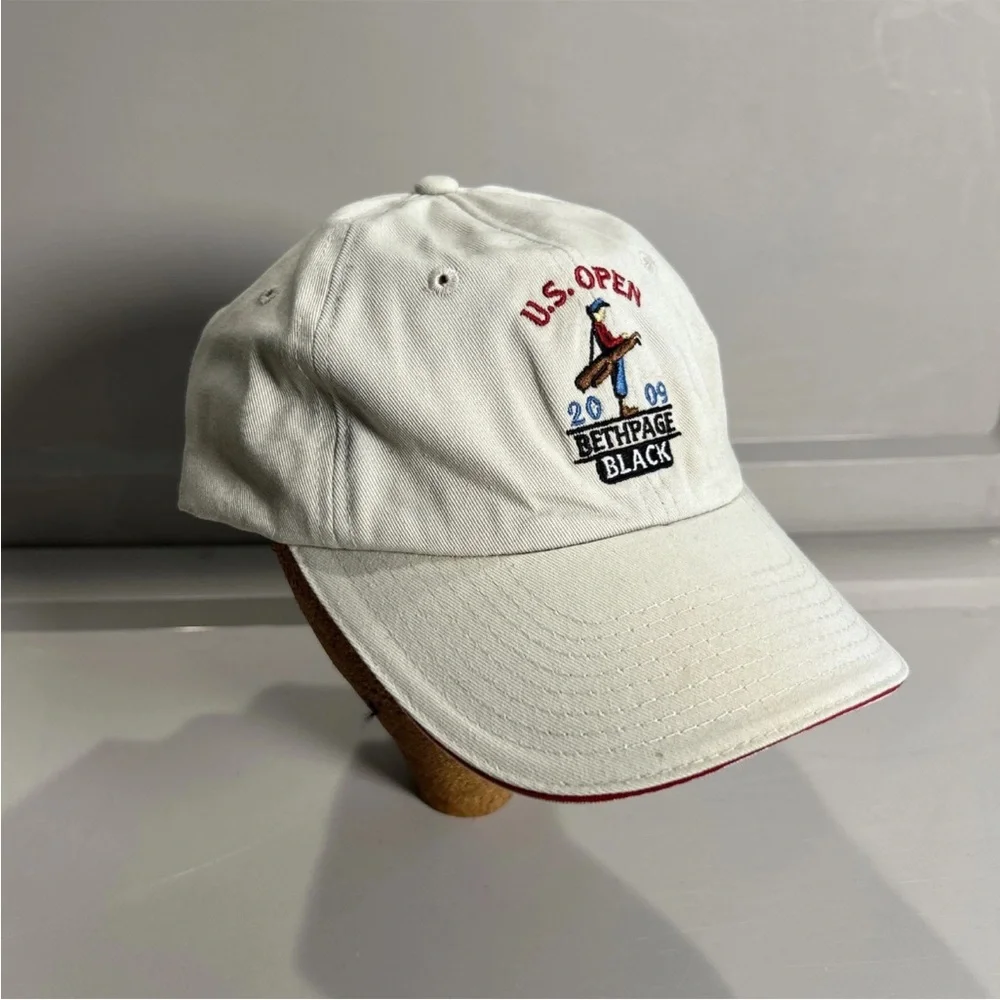 2009 US Open Bethpage Black Golf Hat USGA Member Cap Beige Adjustable PGA Major - Picture 4 of 8